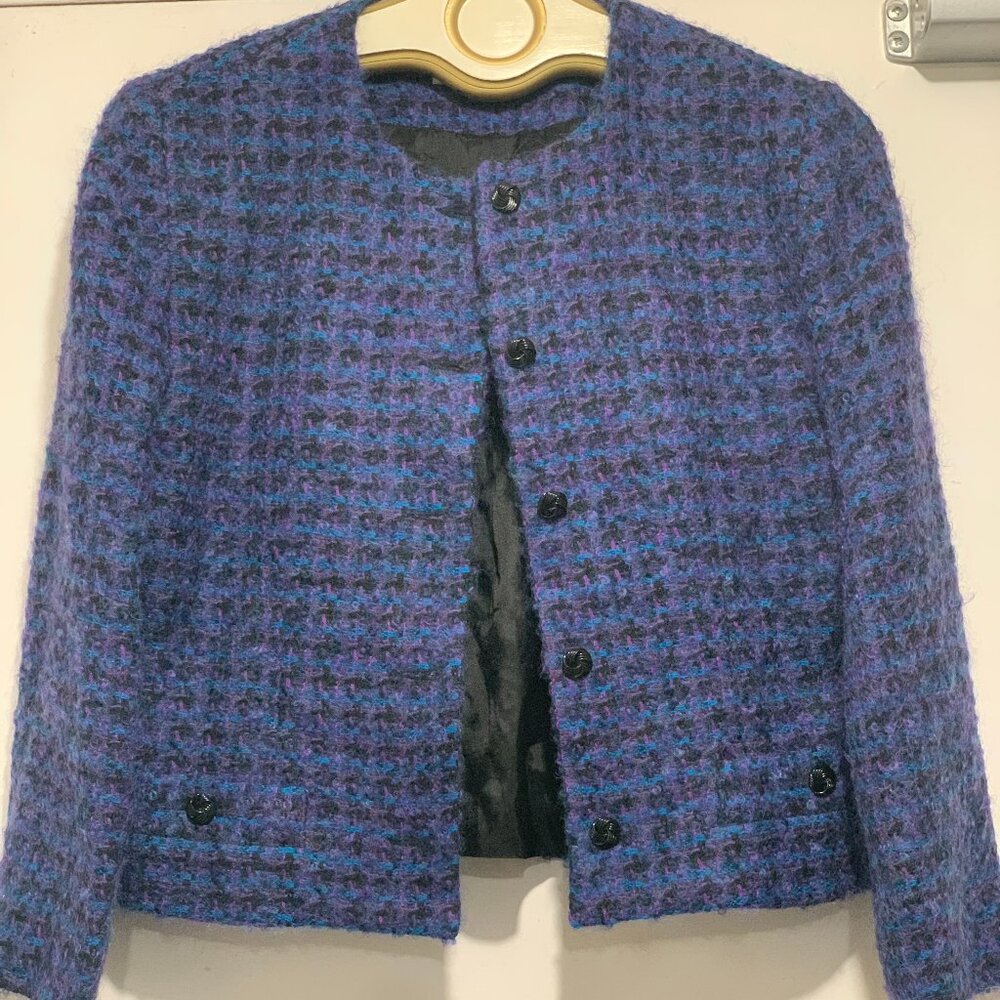 VINTAGE LOUBEN TWEED CROP BLAZER/JACKET SIZE 4